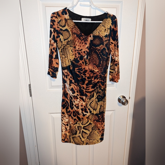 Cheetah Print Midi Dress Size S - Picture 2 of 4